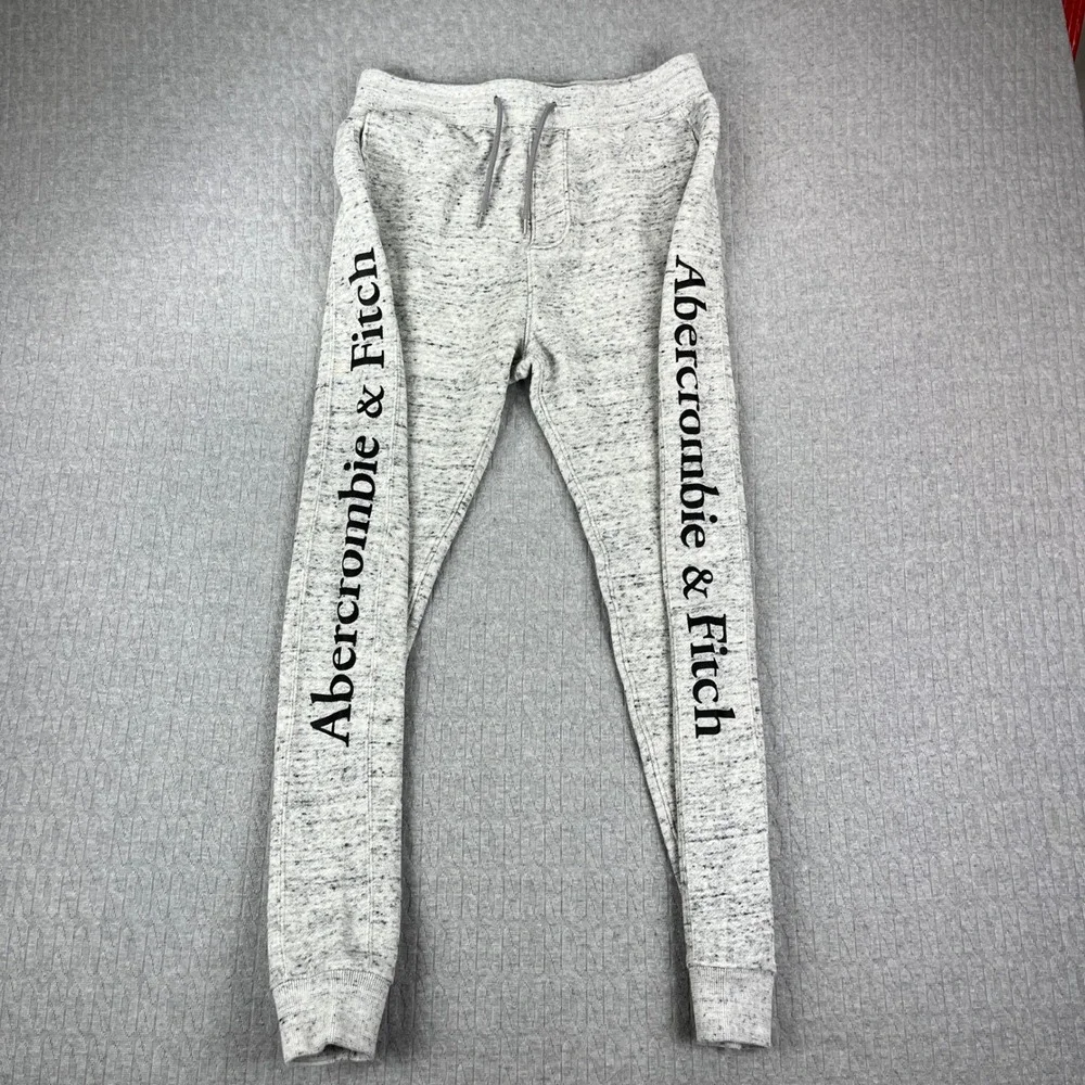 Abercrombie & Fitch Sweatpants XS Gray Soft A&F Fleece Logo Joggers